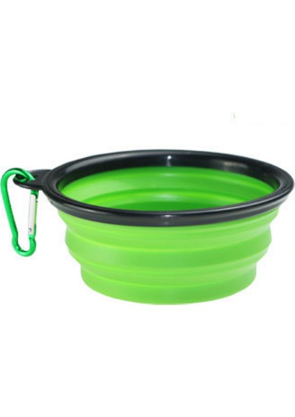 350 ml Yeşil 2 In 1 Pet Seyahat Su Şişesi Katlanabilir Köpek Besleme Kasesi Içecek Kupası Gıda Kabı Silikon Açık Taşınabilir Köpek Kedi Besleyici (Yurt Dışından)