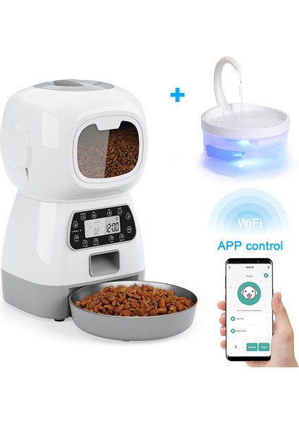 Sensör Çeşmesi App Kontrolü Otomatik Köpek Kedi Besleyici 3.5l Kuru Gıda Dağıtıcı Artı 2l Sensör Çeşmesi Küçük Orta Evcil Hayvan Akıllı Besleyiciler Için Uygun (Yurt Dışından) fiyatları