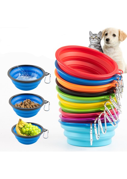 Yeşil 1000ML 350 1000ML Büyük Katlanabilir Köpek Kase Seyahat Aksesuarları Köpek Yemek Tabağı Kase Kedi Konteyner Besleyici Su Şişesi Meyve Kasesi (Yurt Dışından)