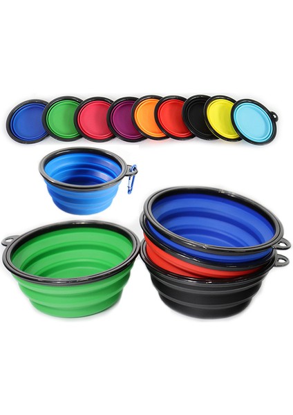 Yeşil 1000ML 350 1000ML Büyük Katlanabilir Köpek Kase Seyahat Aksesuarları Köpek Yemek Tabağı Kase Kedi Konteyner Besleyici Su Şişesi Meyve Kasesi (Yurt Dışından)