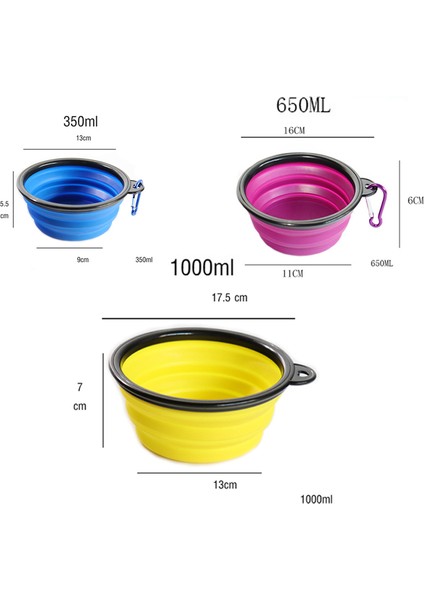 Yeşil 1000ML 350 1000ML Büyük Katlanabilir Köpek Kase Seyahat Aksesuarları Köpek Yemek Tabağı Kase Kedi Konteyner Besleyici Su Şişesi Meyve Kasesi (Yurt Dışından)