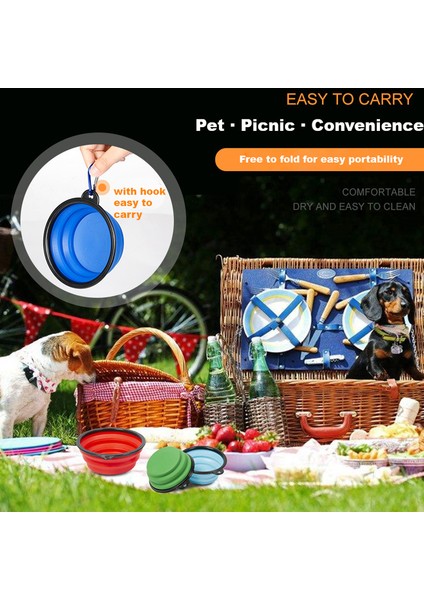 Yeşil 1000ML 350 1000ML Büyük Katlanabilir Köpek Kase Seyahat Aksesuarları Köpek Yemek Tabağı Kase Kedi Konteyner Besleyici Su Şişesi Meyve Kasesi (Yurt Dışından)