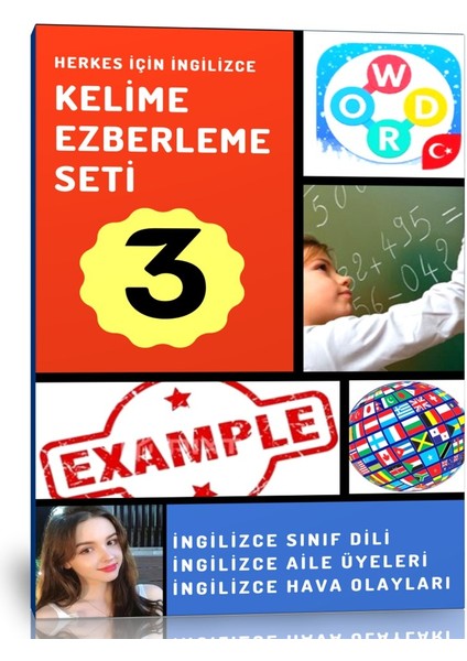 İngilizce Kelime Ezberleme Modüler Kitap Seti (Sınıf Dili - Aile Üyeleri - Hava Olayları)