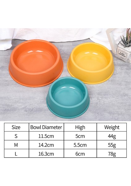 Sarı M Yüksek Kaliteli Düz Renk Evcil Hayvan Mama Kabı Şeker Renkli Hafif Plastik Tek Kase Küçük Köpek Kedi Hayvan Mama Kabı Pet Besleme Su Araçları (Yurt Dışından) indirimleri