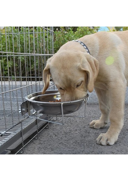 23 cm Çap Asılı Paslanmaz Çelik Köpek Kase Duvara Monte Kedi Pet Su Gıda Konteyner Besleyici Sabit Metal Tutucu Desteği Devrilme Önleyici 23 cm (Yurt Dışından)
