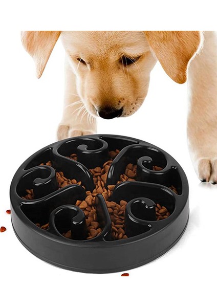 Siyah 20X4.5 cm Pet Köpek Yavaş Besleyici Kase Eğlenceli Kaymaz Anti-Gulping Yavaş Gıda Besleme Yemekleri Eko Köpek Kasesi Büyük Orta Küçük Köpekler Için Yavru (Yurt Dışından)