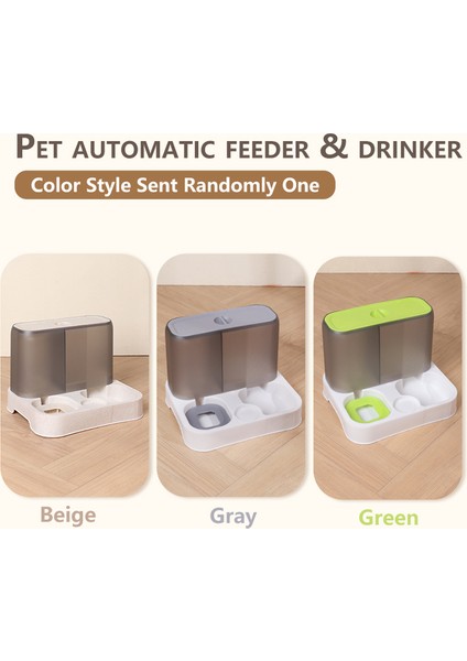 Rastgele Bir 2.8 L Gıda ve 1 L Su Büyük Kapasiteli Kedi Otomatik Besleyici Su Sebili Islak ve Kuru Ayırma Köpek Maması Kabı Içme Suyu Kase Evcil Hayvan Malzemeleri (Yurt Dışından)