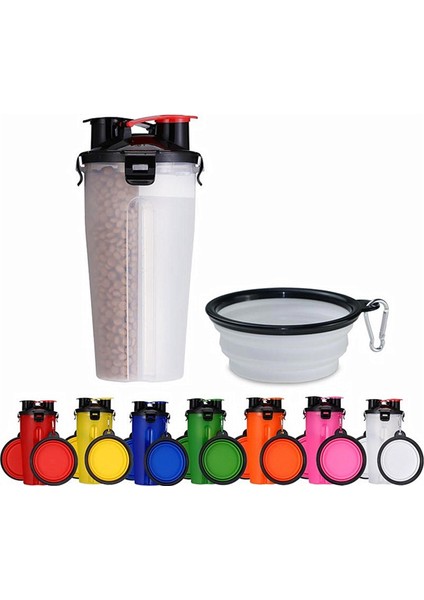 350 ml Yeşil 2 In 1 Pet Seyahat Su Şişesi Katlanabilir Köpek Besleme Kasesi Içecek Kupası Gıda Kabı Silikon Açık Taşınabilir Köpek Kedi Besleyici (Yurt Dışından) modelleri