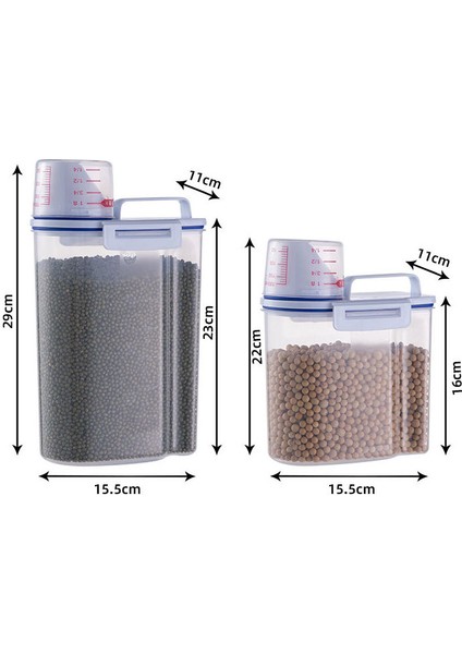 White-2kg Köpek Kedi Maması Kovası Plastik Depolama Tankı Ölçüm Kabı Konteyner ile Nem Geçirmez Mühürlü Kavanoz Evcil Hayvan Malzemeleri Aksesuarları (Yurt Dışından) fırsatları