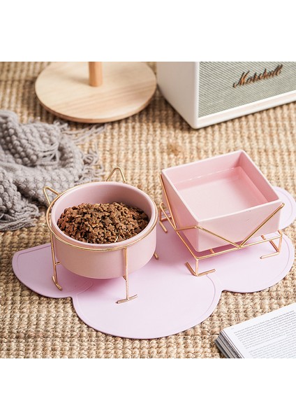 Sarı Kare 900 ml Kedi Seramik Gıda Su Kaseleri Yükseltilmiş Küçük Köpekler Mama Kabı Kase Demir Standı ile Köpek Yavrusu Büyük Kapasiteli Besleyiciler (Yurt Dışından) fiyatları