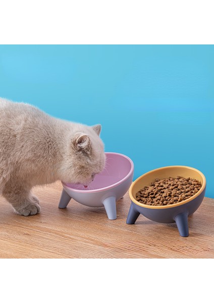 Kırmızı Çok Fonksiyonlu Yuvarlak Tripod Hayvan Mama Kabı Kontrast Renk Kedi Köpek Anti Devrilme Su Kaseleri Istikrarlı Standı Kolay Temizlik Evcil Hayvan Malzemeleri (Yurt Dışından)