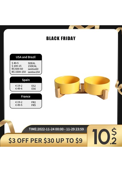 Gri Çift Kase M - 850ML Seramik Köpek Kasesi Kedi Maması Ahşap Standlı Su Kaseleri Dökülmez Köpekler Kediler Için Büyük Besleme Tabağı Besleme Köpek Kaseleri Evcil Hayvan Malzemeleri (Yurt Dışından) fiyatları