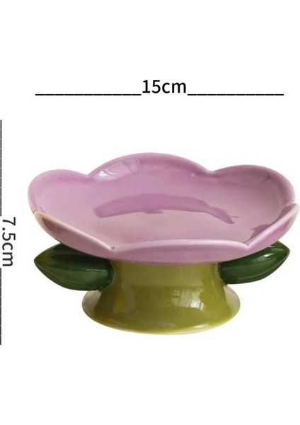 D Seramik Kedi Kase Çiçek Şekli Kedi Pirinç Kasesi Yüksek Ayak Boyun Koruma Yiyecek Kasesi Kaymaz Köpek Besleyici Köpek Su Kasesi Evcil Hayvan Malzemeleri (Yurt Dışından)