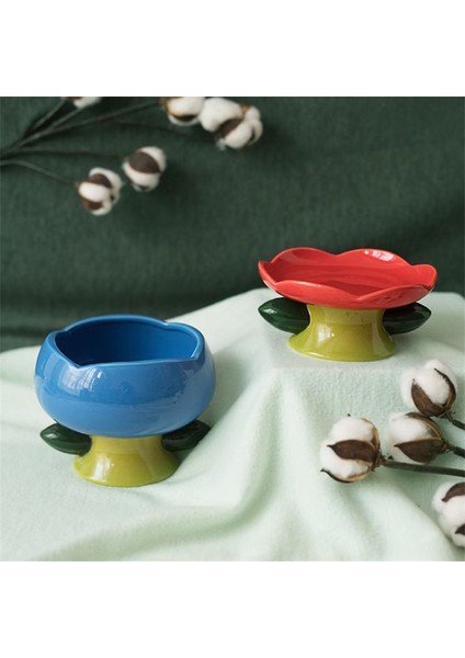 D Seramik Kedi Kase Çiçek Şekli Kedi Pirinç Kasesi Yüksek Ayak Boyun Koruma Yiyecek Kasesi Kaymaz Köpek Besleyici Köpek Su Kasesi Evcil Hayvan Malzemeleri (Yurt Dışından) fırsatları