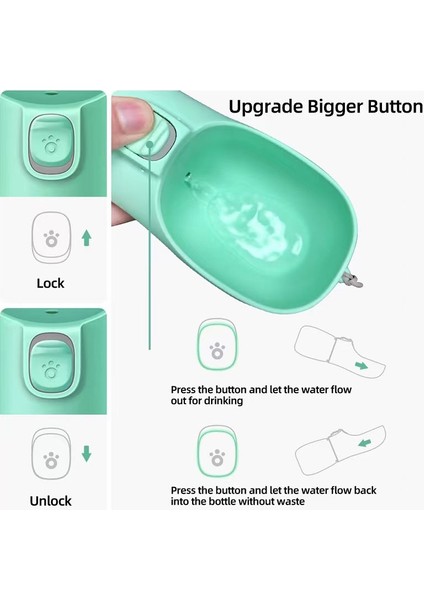 Pembe 350 ml Köpek Su Şişesi Taşınabilir Seyahat Pet Tiryakisi Sızdırmaz Köpek Kase Gıda Kedi Çeşmesi Açık Yürüyüş Içme Suyu Şişesi Köpekler Besleyici (Yurt Dışından) indirimleri