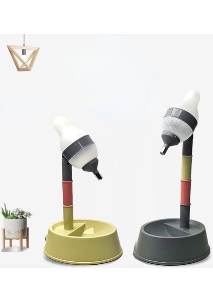 Gri Yeni Köpek Suluğu Evcil Hayvanların ve Suyun Yüksekliğini Ayarlayabilir ve Hepsi Bir Arada Kedi Suluk Köpek Malzemeleri Besleyebilir (Yurt Dışından) fırsatları