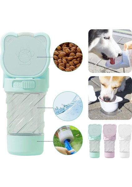 White1 22X9 cm Taşınabilir Köpek Su Şişesi Gıda ve Su Konteyneri Köpek Yavrusu Evcil Hayvanlar Için Besleyici Kase Açık Seyahat Içme Kaseleri Su Sebili (Yurt Dışından)