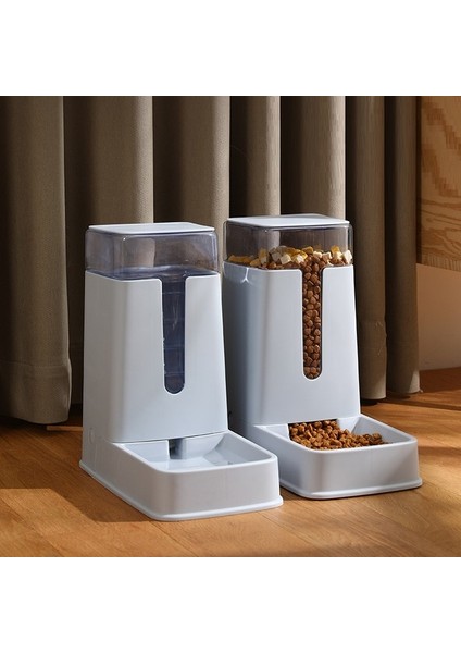 Gri Besleyici (3.5l) Kedi Su Sebili 3.5l Büyük Kapasiteli Saklama Kabı Köpek Otomatik Besleyici Suluk Seti Köpekler Için Pet Gıda Dağıtıcıları (Yurt Dışından)