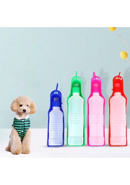 Mavi 500ML BOWL350ML Gösterildiği Gibi Köpek Su Şişesi Katlanır Tiryakisi Plastik Taşınabilir Su Şişesi Evcil Hayvanlar Açık Seyahat Köpekler Için Içme Suyu Besleyici Kase (Yurt Dışından)