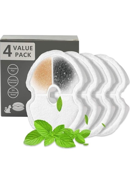 4 Adet 4 Adet Su Içme Çeşmesi Filtre Aktif Karbon Köpek Kedi Içme Çeşmesi Dropshipping (Yurt Dışından)