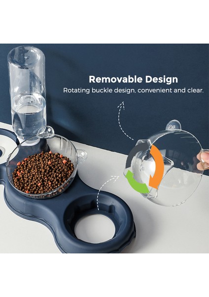 Koyu Mavi Kedi Köpek Maması Su Çift Kase Otomatik Besleme Yüksek Braketi Boyun Kaymaz Suluk Yavru Köpek Evcil Hayvan Malzemeleri (Yurt Dışından) modelleri