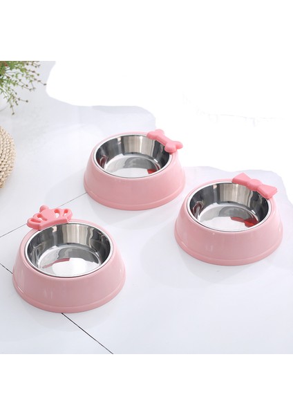 Pembe 1 23.5X23X7CM 3 Stil Sevimli Köpek ve Kedi Kase Karikatür Yay Kemik ve Taç Küçük Kedi Macun Malzemeleri Için Pet Besleyici Paslanmaz Çelik Gıda Kasesi (Yurt Dışından)