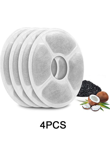 D-4pcs Yedek Filtre Kedi Köpek Su Içme Çeşmesi Aktif Karbon Değiştirilmiş Filtreler 2/3/4 Pcs Çeşme Filtre Süngeri (Yurt Dışından)