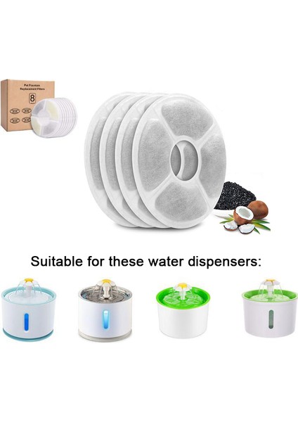D-4pcs Yedek Filtre Kedi Köpek Su Içme Çeşmesi Aktif Karbon Değiştirilmiş Filtreler 2/3/4 Pcs Çeşme Filtre Süngeri (Yurt Dışından) indirimleri