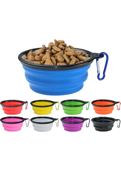 Siyah 350ML 350ML/1000ML Katlanabilir Köpek Kaseleri Seyahat Için Yavru Taşınabilir Su Besleme Köpek Bulaşık Kamp Pet Kedi Maması Plastik Bardaklar (Yurt Dışından)