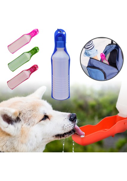 Mavi Pet Köpek Su Şişesi 250 ml Katlanabilir Taşınabilir Içme Suyu Şişesi Seyahat Açık Içme Besleyici Kase 1 Pc (Yurt Dışından)