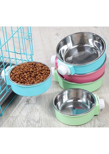 Çift Kase Pembe S 4X13CM Çift Kedi Kase Asılı Köpek Kase Evcil Hayvan Besleme Kedi Su Kasesi Köpek Maması Sabit Kafes Köpekler Için Pet Asılı Kaseler Besleyici Ürün (Yurt Dışından)