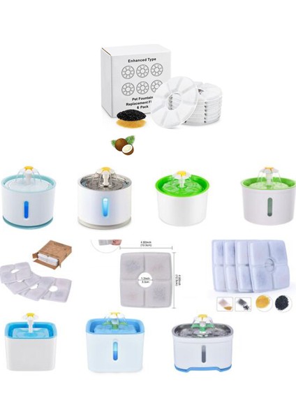 Yuvarlak Filtre Çipi 8 Adet Filtre Çipi Aktif Karbon Yedek Filtreler Evcil Hayvan Çeşmesi Otomatik Çiçek Suyu Kömür Filtreleri Dağıtıcı Uyumlu Kediler (Yurt Dışından) indirimleri