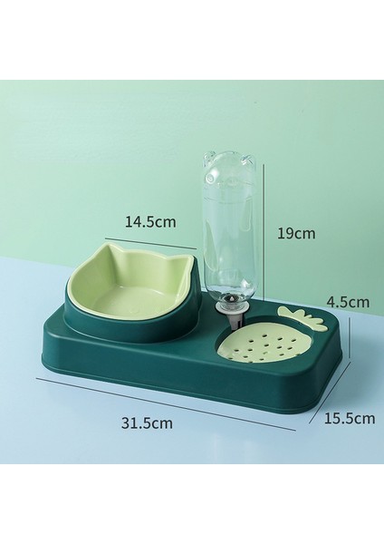 B-Deep Yeşil Pet Kedi Kasesi Otomatik Besleyici 3'ü 1 Arada Köpek Kedi Maması Kasesi Su Çeşmesi ile Çift Kase Içme Yükseltilmiş Stand Çanak Kaseler Kediler Için (Yurt Dışından) fiyatları