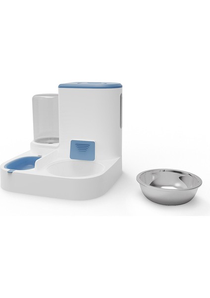 Mavi 27.6X27.6X24.5CM Cawayı Köpek Büyük Kapasiteli Kedi Otomatik Besleyici Su Sebili Islak ve Kuru Ayırma Köpek Maması Kabı Içme Suyu Kasesi (Yurt Dışından)
