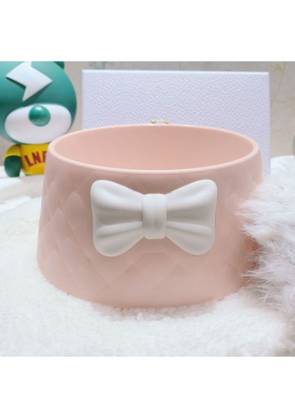 Pembe Pet Köpek Mama Kaseleri Güzel Ilmek Yavru Besleyici Bulaşık Kase Elmas Desen Yay Kedi Kase Su Tatlı Prenses Pet Besleme Kaseleri (Yurt Dışından) fırsatları
