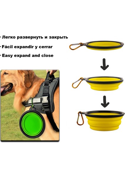 Resim Olarak Siyah Seyahat Katlanabilir Pet Köpek Kasesi Köpekler Için Katlanır Silikon Kase Açık Su Mama Besleme Kasesi Köpek Cuenco Için Katlanabilir Bardak Çanağı (Yurt Dışından)