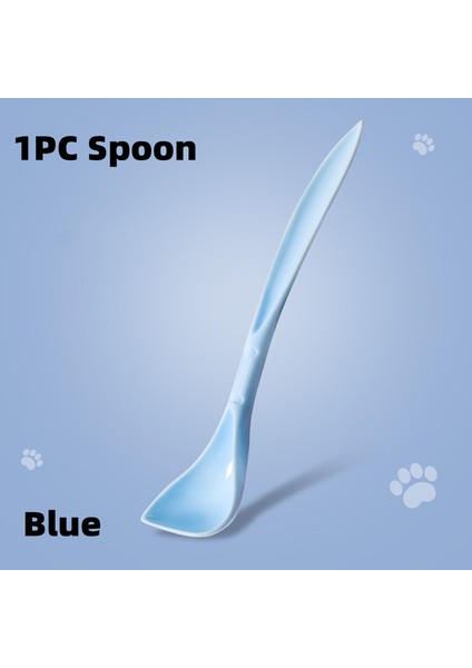 Mavi Kaşık Taşınabilir Silikon Köpek Kedi Konserve Kapak 2'si 1 Arada Gıda Mühürleyen Kaşık Pet Yemek Kapağı Depolama Taze Tutma Kapakları Kase Köpek Aksesuarları (Yurt Dışından)