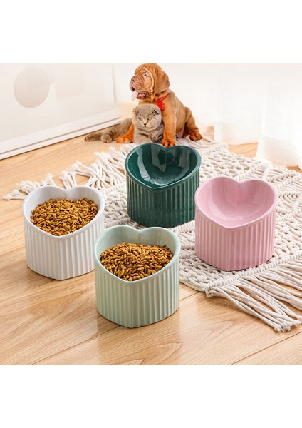 Yeşil Çin Seramik Hayvan Mama Kabı Kitty Plaka Yavru Bulaşık Köpek Kase Sevimli Aşk 3D Yükseltmek Besleyici Kedi Besleme Kasesi Içecek Su Kasesi (Yurt Dışından) fırsatları