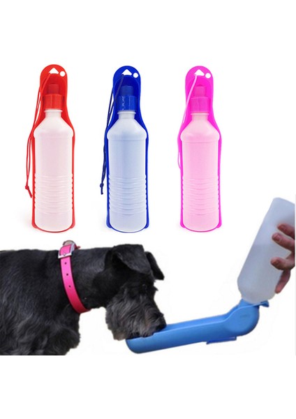 Pembe 250ML Pet Köpek Su Şişesi 250ML 500ML Plastik Taşınabilir Katlanır Tiryakisi Evcil Hayvanlar Için Açık Seyahat Içme Suyu Besleyici Kase Kedi Tiryakisi (Yurt Dışından) fiyatları