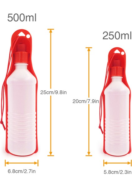 Pembe 250ML Pet Köpek Su Şişesi 250ML 500ML Plastik Taşınabilir Katlanır Tiryakisi Evcil Hayvanlar Için Açık Seyahat Içme Suyu Besleyici Kase Kedi Tiryakisi (Yurt Dışından) fırsatları