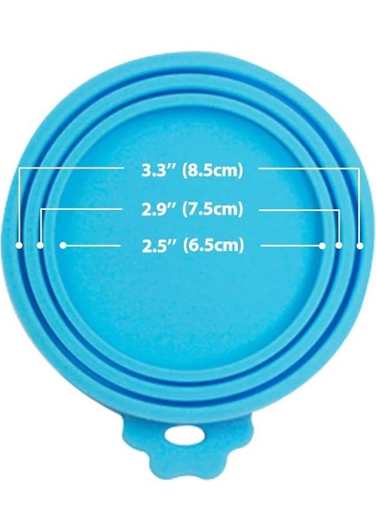 Koyu Mavi Yeniden Kullanılabilir 3 In 1 Pet Gıda Kutusu Silikon Kapak Köpekler Kediler Depolama Teneke Kapak Kapağı Mühür Kapak Evcil Hayvan Malzemeleri Uygun 8.9cm/7.3cm/6.5cm (Yurt Dışından) modelleri
