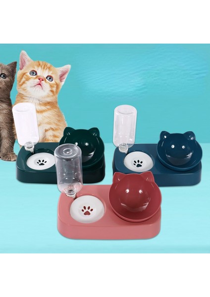 Stil 2 Pet Köpek Kase Otomatik Besleyici Kedi Mama Kasesi Su Çeşmesi Kase Içme Yükseltilmiş Stand Bulaşık Kaseler Kedi Maması ve Su Dush (Yurt Dışından) fiyatları