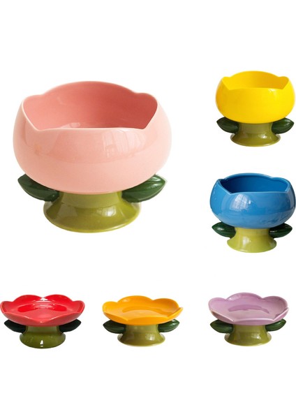 Sarı Kase Sevimli Seramik Kedi Kase Kaymaz Çiçek Şekli Yeni Yüksek Ayak Köpekler Yavru Besleyici Besleme Gıda Suyu Yükseltilmiş Yükseltilmiş Çanak Evcil Hayvan Malzemeleri (Yurt Dışından) fiyatları