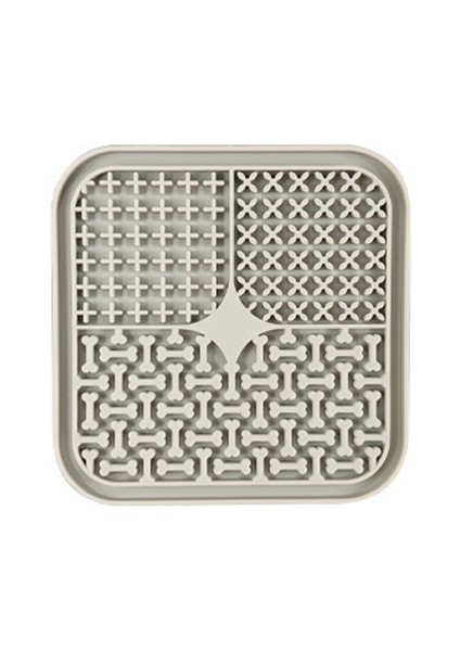 Gri Square1 Evcil Hayvan Besleme Mat Kazıyıcı ile Yavaş Besleyici Ped Kedi Köpek Yalama Yalama Mat Yavru Banyo Distraksiyon Pedleri Silikon Dağıtıcı (Yurt Dışından)