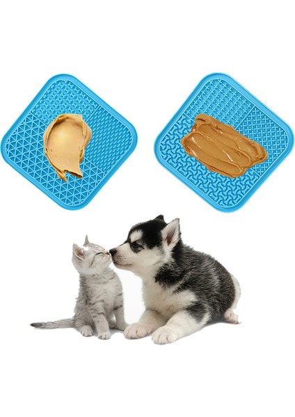 Gri Square1 Evcil Hayvan Besleme Mat Kazıyıcı ile Yavaş Besleyici Ped Kedi Köpek Yalama Yalama Mat Yavru Banyo Distraksiyon Pedleri Silikon Dağıtıcı (Yurt Dışından) fiyatları