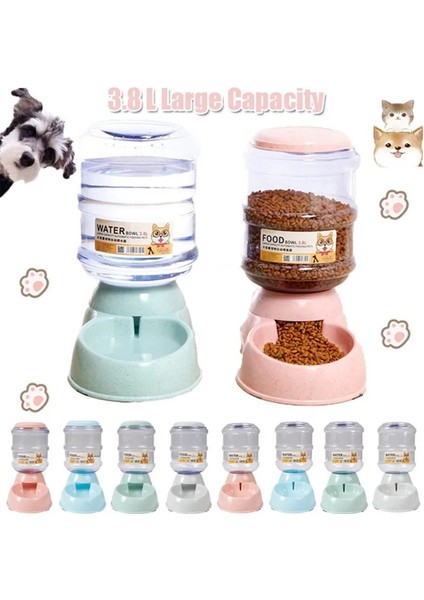 Yeşil Su Tipi 2 3.8l Pet Köpek Kedi Otomatik Besleyiciler Büyük Kapasiteli Içme Suyu Çeşmesi Su Şişesi Besleme Kaseleri Dispenseri Kediler Köpekler Için (Yurt Dışından) fiyatları