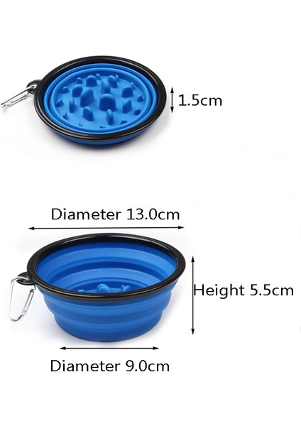 Orange S-350ML 350 1000ML Seyahat Katlanabilir Pet Köpek Kase Küçük Büyük Köpekler Için Yavaş Yavru Büyük Köpek Maması Kaseler Taşınabilir Pet Besleyici Comedero Perro (Yurt Dışından)