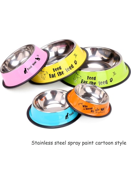 Karikatür Kırmızı L 26 cm 3 Stil Pet Besleme Kaseleri Paslanmaz Çelik Kaymaz Köpek Kase Dayanıklı Anti-Düşme Kedi Köpek Besleyici Köpekler Teddy Golden Retriever (Yurt Dışından) fiyatları