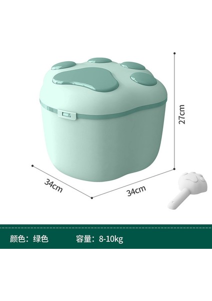 Green-L Pet Malzemeleri Tahıl Depolama Kovası Köpek Maması 8 Ila 10 kg Kedi Davranır Plastik Saklama Kovası Anti-Böcek Nem Geçirmez Kedi Maması Kutusu (Yurt Dışından) fiyatları