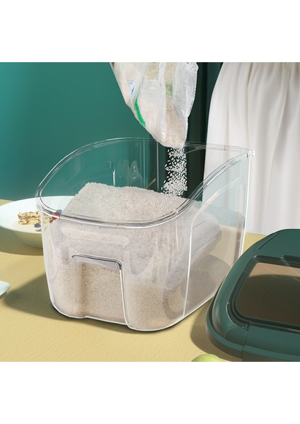 Yeşil 5 kg Köpek Maması Kovası Depolama Mühürlü Neme Dayanıklı Şeffaf Depolama Zemin Tipi Anti-Kemer Tekerlek Saklama Kutusu Ölçme Kabı Göndermek Için (Yurt Dışından) fırsatları